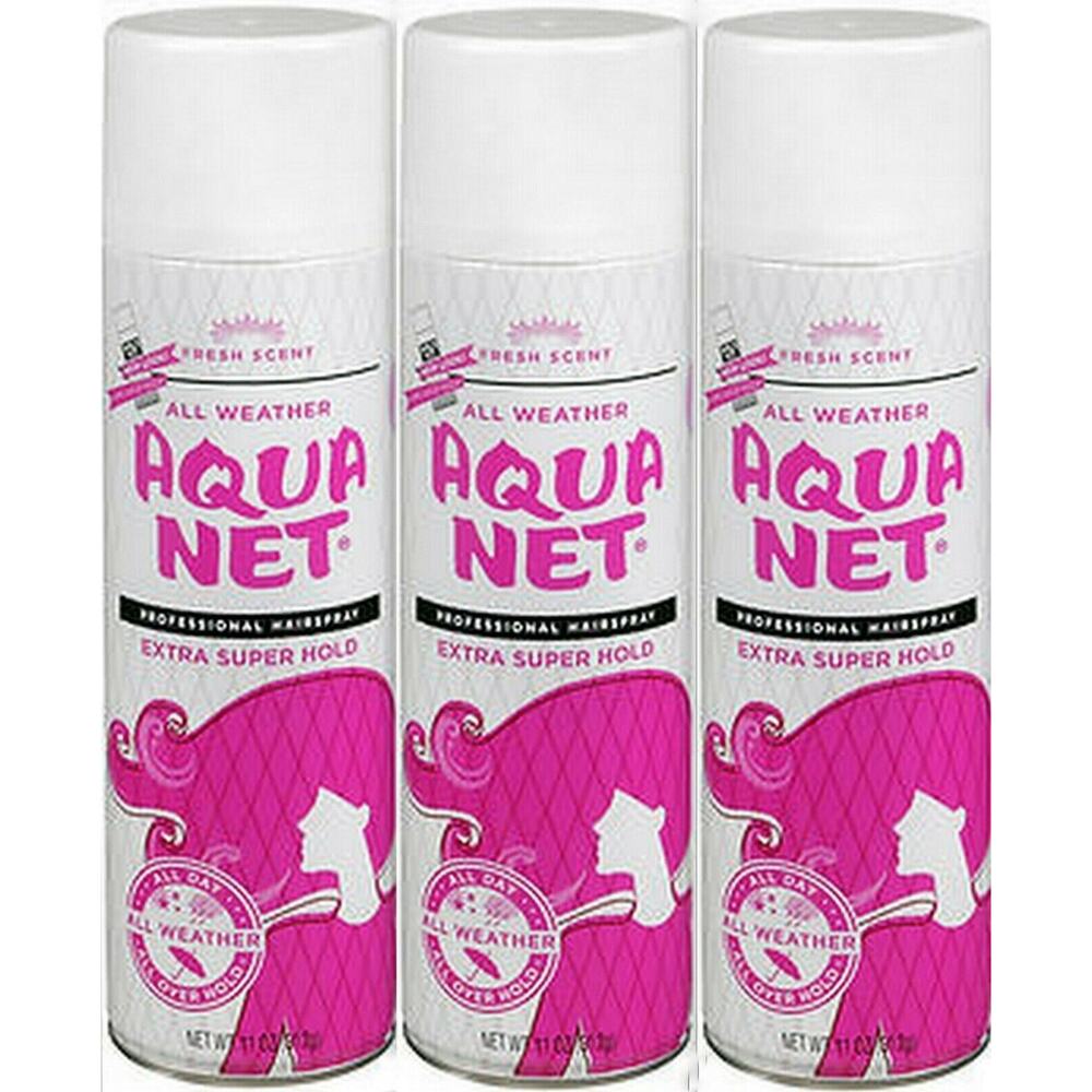 6 X Pack AQUA NET Extra Super Hold Fresh Scent All Weather Hair Spray 11 oz each